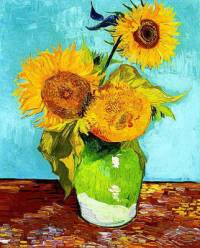 Který slavný malíř je autorem obrazu č.2 „Tři slunečnice“? (náhled)