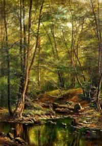 Který slavný malíř je autorem obrazu č.8 „Lesní rybník“? (náhled)