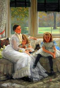 Který slavný malíř je autorem obrazu č.11 „Portrét matky s dcerami“? (náhled)
