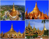 Jak se jmenuje jedna z nejznámějších a nejkrásnějších pagod na fotografii č.13, která je 105 metrů vysoká, celá je pokryta pravým zlatem a na vrcholu ozdobena 6000 diamanty a drahokamy. Je tak nejen architektonickým skvostem, ale i skutečným klenotem. (náhled)