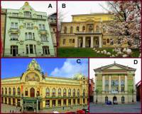 Označte pražské památky na obrázku č.2, které byly postaveny v období SECESE: (náhled)