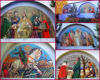 Který slavný malíř je autorem mozaikových lunet s výjevy z českých dějin na fotografii č.13? (náhled)