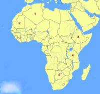 Který africký stát je označen č.2? (náhled)
