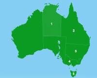 Který australský stát je označen č.1? (náhled)