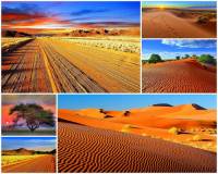 Označte státy, na jejichž území se rozkládá poušť Kalahari: (náhled)