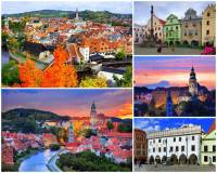 I v ČR je několik měst, která patří mezi nejkrásnější města světa. Jedním z nich je město Český Krumlov na fotografii č.1. Z uvedených údajů o městě vyberte a označte ty, které jsou PRAVDIVÉ: (náhled)