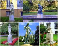 Který významný sochař je autorem většiny soch v lázeňském parku v Poděbradech na fotografii č.29? Některé jeho sochy jsou okrasou i pražských parků. (náhled)