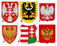 Kterým písmenem je na obrázku č.2 označen státní znak Polska? (náhled)