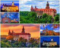 Jednou z nejkrásnějších historických stavebních památek v Polsku je zámek na fotografii č.25. Jak se  turisty nejnavštěvovanější polský zámek jmenuje? (náhled)