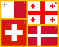 Kterým písmenem je na obrázku č.1 označena vlajka Švýcarska?	 (náhled)