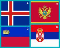 Kterým písmenem je na obrázku č.1 označena vlajka Lichtenštejnska?	 (náhled)