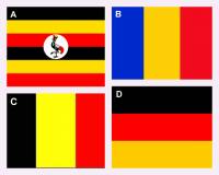 Kterým písmenem je na obrázku č.1 označena vlajka Německa? (náhled)