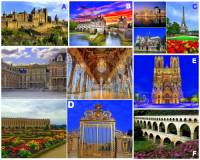 Na území Francie se nachází (ke dni 4.4.2023) 48 památek zapsaných na Seznamu světového kulturního a přírodního dědictví UNESCO. Označte písmena, pod kterými jsou na fotografii č.18 francouzské památky UNESCO: (náhled)