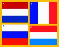 Kterým písmenem je na obrázku č.1 označena vlajka Nizozemska?	 (náhled)