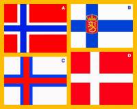 Kterým písmenem je na obrázku č.13 označena vlajka Faerských ostrovů? (náhled)