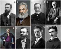 Mezi slavnými osobnostmi na fotokoláži č.13 je i slavný švédský vynálezce Alfréd Nobel.  A) Kterým písmenem je označen Alfréd Nobel?  B) Co Alfréd Nobel vynalezl? (náhled)