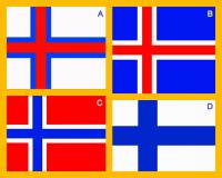 Kterm psmenem je na obrzku .2 oznaena vlajka Finska? (nhled)