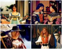 A) B)  Jak se jmenují královští sourozenci z obrázků A a B na fotokoláži č.2?  C)  Je královna na obrázku B matkou mladého krále, který je s ní na obrázku B? (náhled)